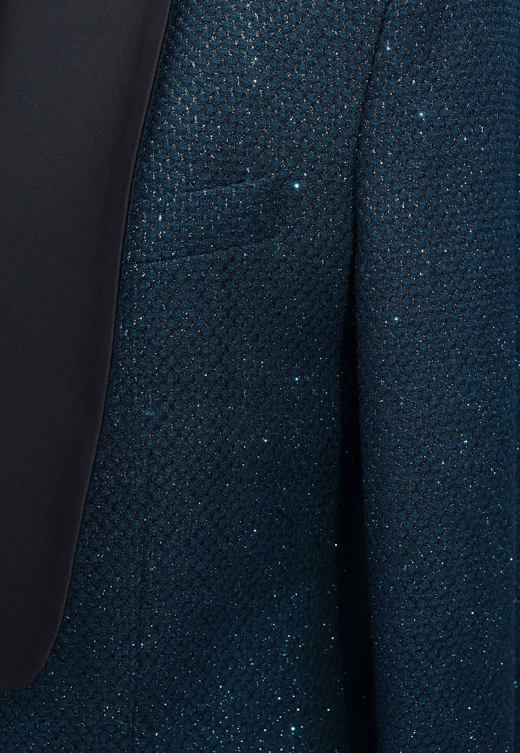 Teal Blue Slim Fit Party Wear Shawl Collar Tuxedo Blazer