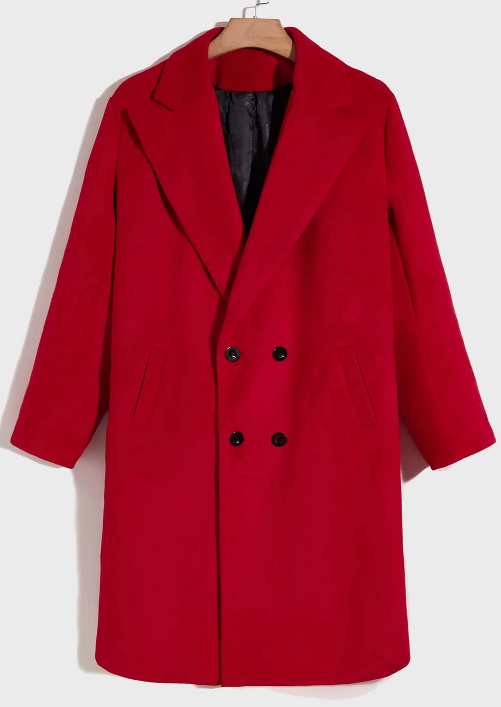 Red Double Breasted Overcoat